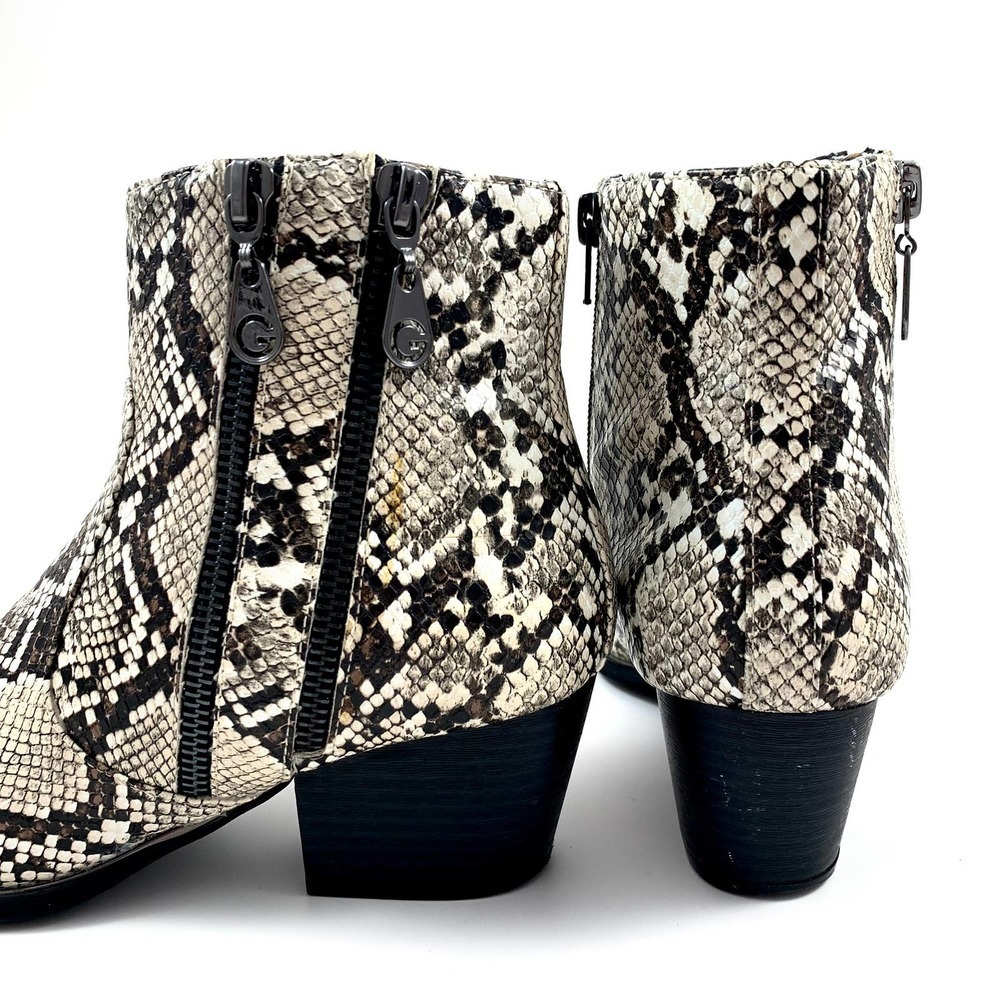 GUESS faux snakeskin python cowgirl ankle boots - Picture 6 of 14